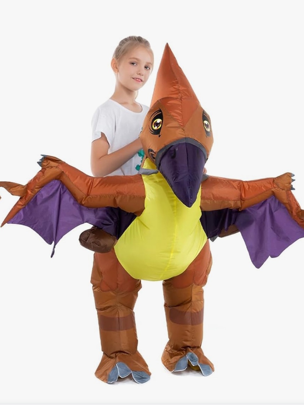 NWT HSCTEK Inflatable Pteranodon Ride on Dinosaur Costume, Sealed